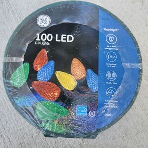 GE 100 LED Lights C9 Multicolor Christmas Party 49.5 Ft, 15 M Indoor Outdoor